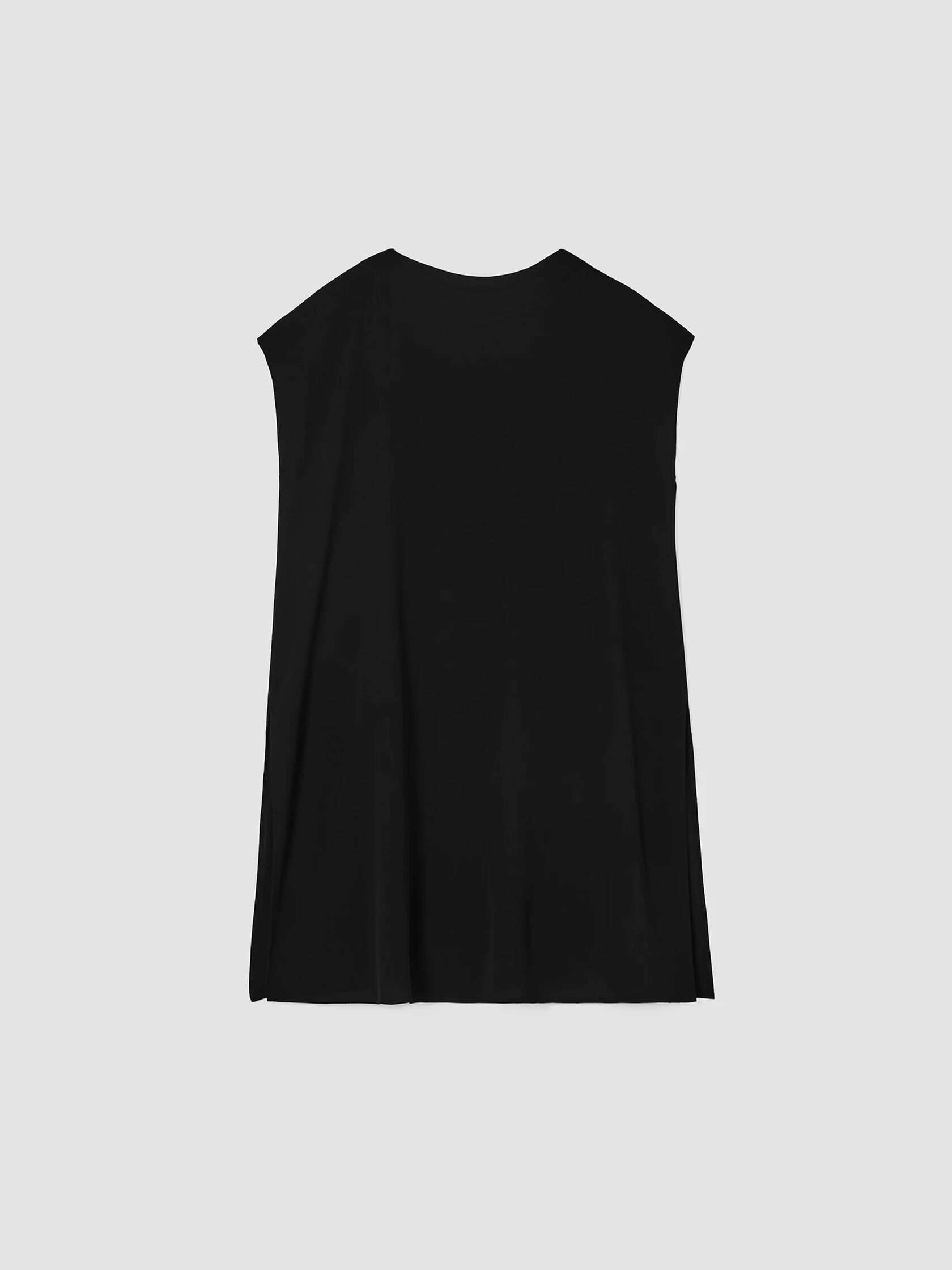 Silk Georgette Crepe Bateau Neck Long Top