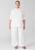 Organic Cotton Ripple Band Collar Shirt