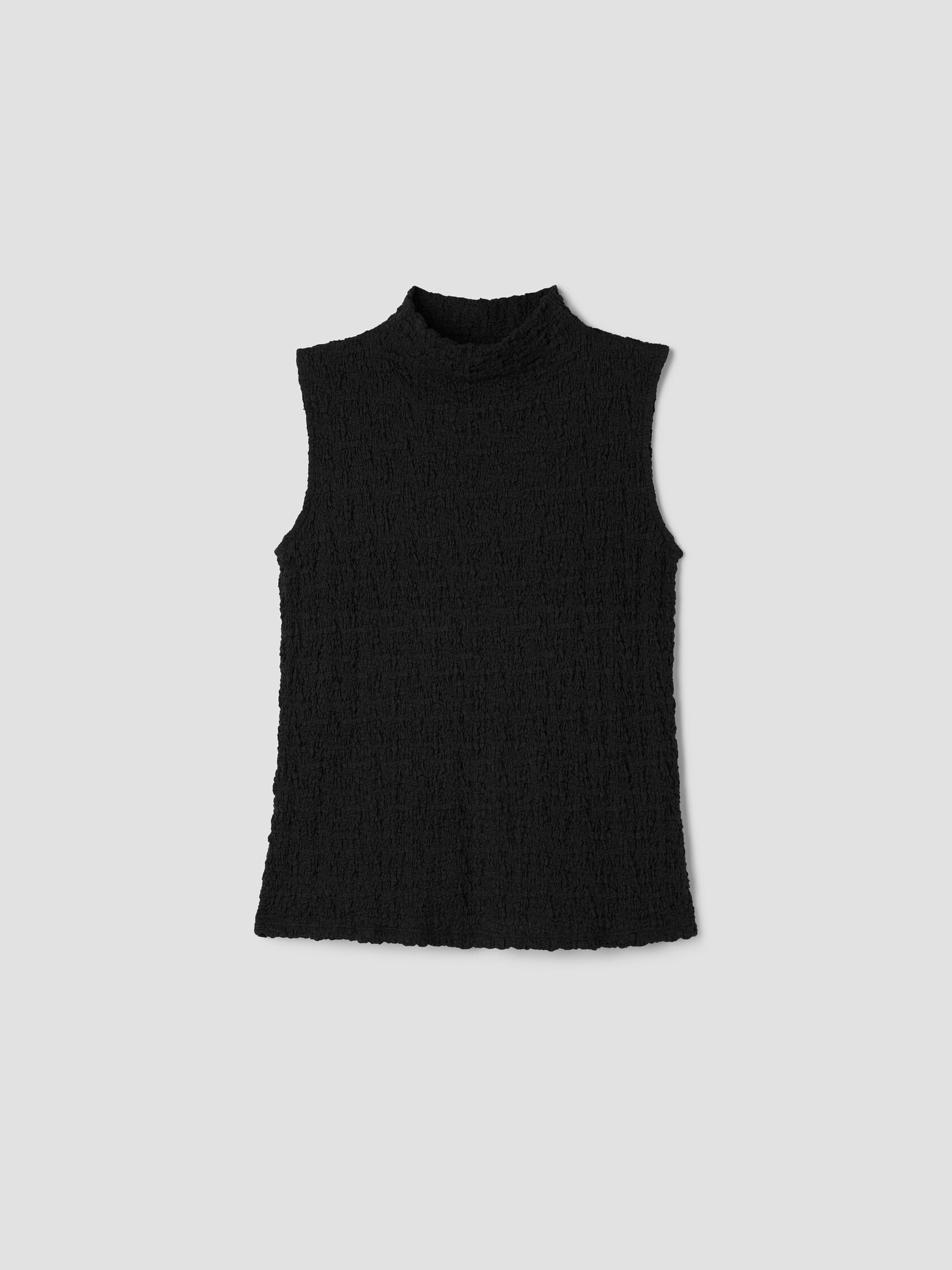 Bubble Jacquard Funnel Neck Top