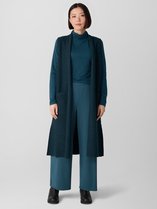 Lightweight Boiled Wool Shawl Collar Vest in Regenerative Wool