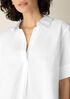 Organic Cotton Poplin Split Neck Top