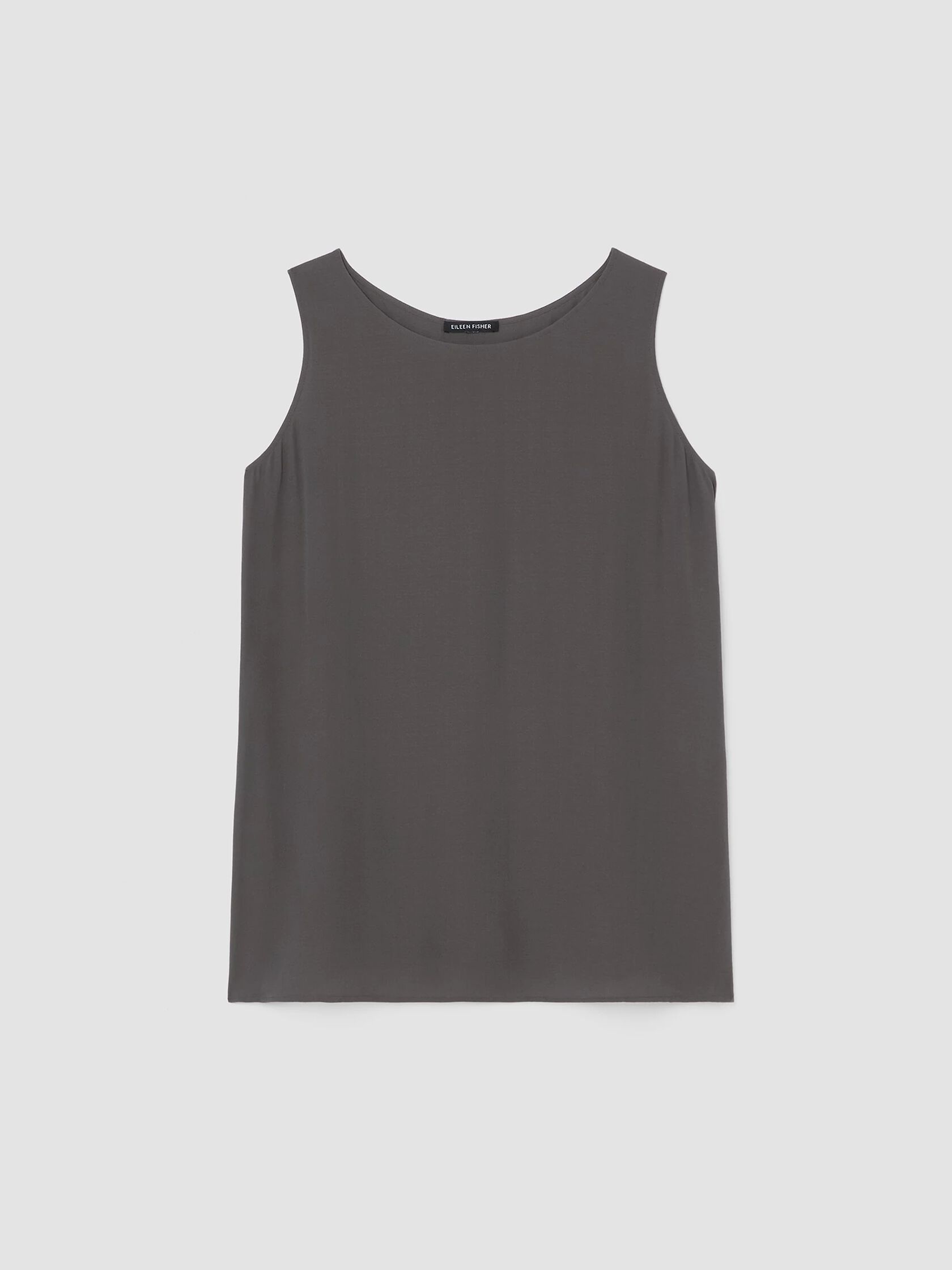 Silk Georgette Crepe Ballet Neck Long Tank