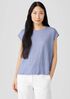 Organic Linen Jersey Shirred-Back Top