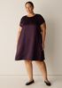 Textured Satin Round Neck Dress