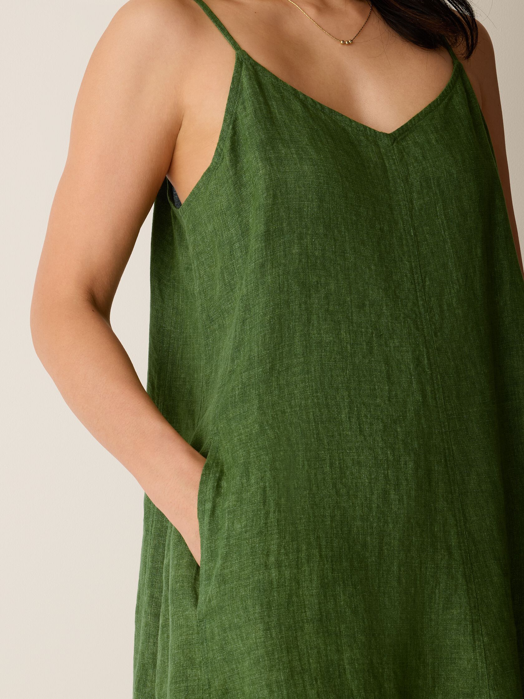 Washed Organic Linen D&eacute;lav&eacute; Lantern Dress
