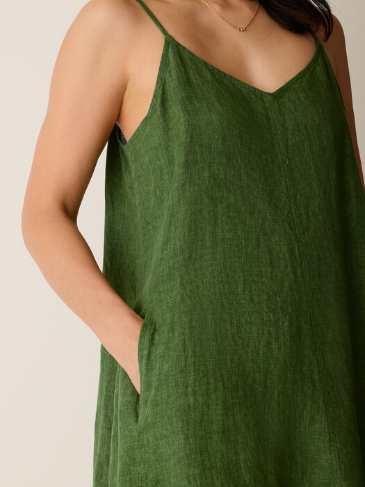 Washed Organic Linen Dlav Lantern Dress | EILEEN FISHER Washed Organic Linen Dlav Lantern Dress | EILEEN FISHER