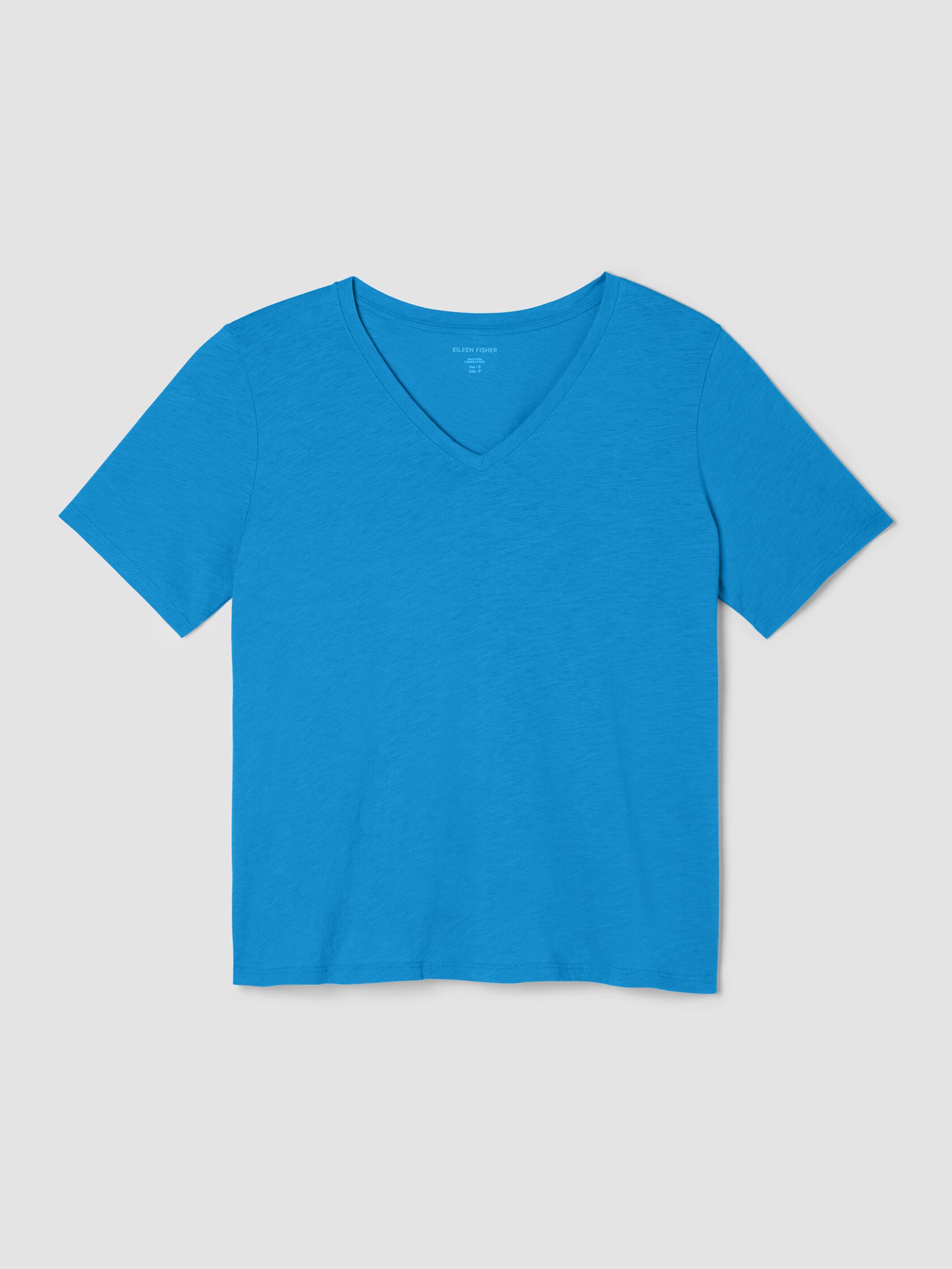 Organic Cotton Slubby Jersey V-Neck Tee