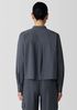 Washed Organic Cotton Poplin Band Collar Short Shirt