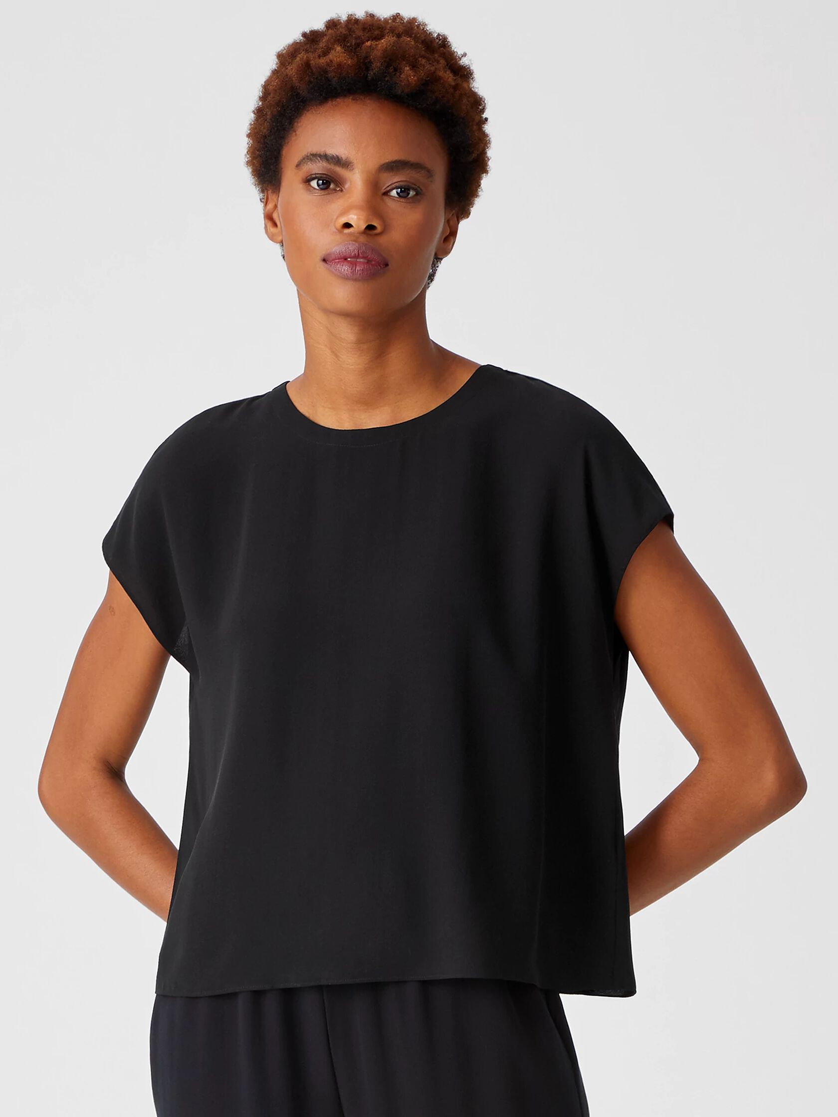 Silk Georgette Crepe Square Top