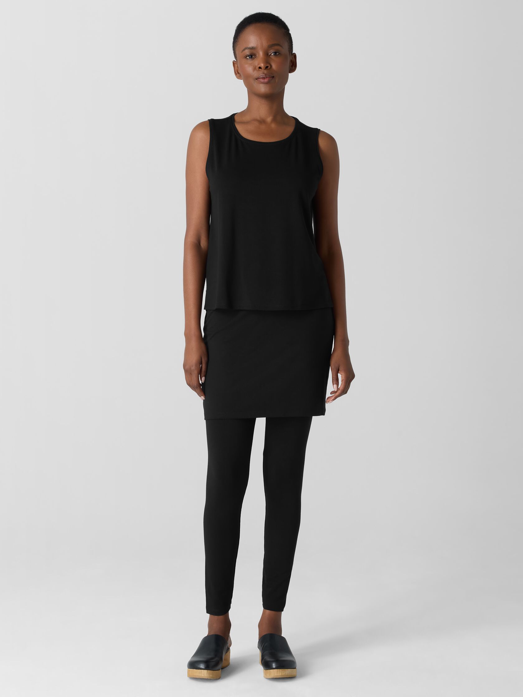 Stretch Jersey Knit Skirted Legging