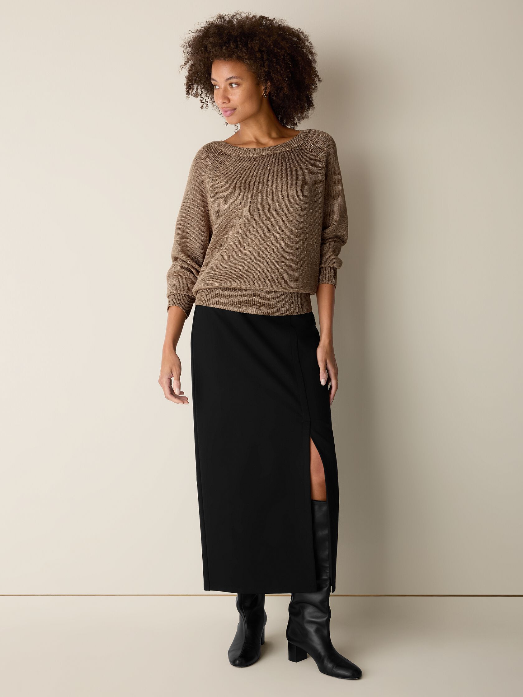 Washable Flex Ponte Straight Skirt