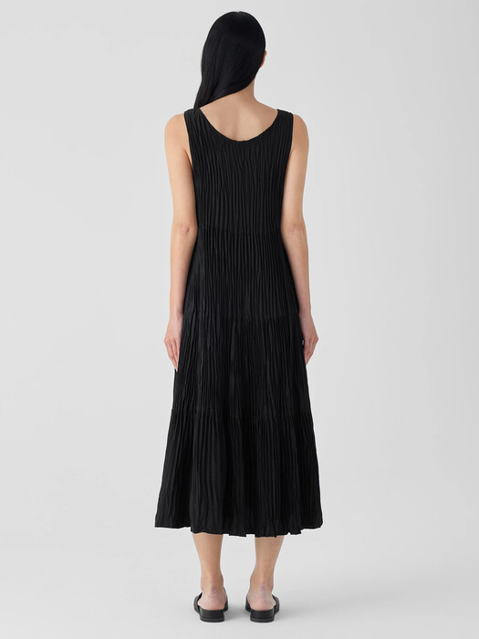 Crushed Silk Tiered Dress