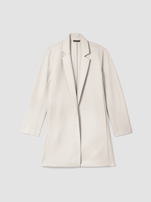 Felted Wool Jersey Long Blazer in Regenerative Wool