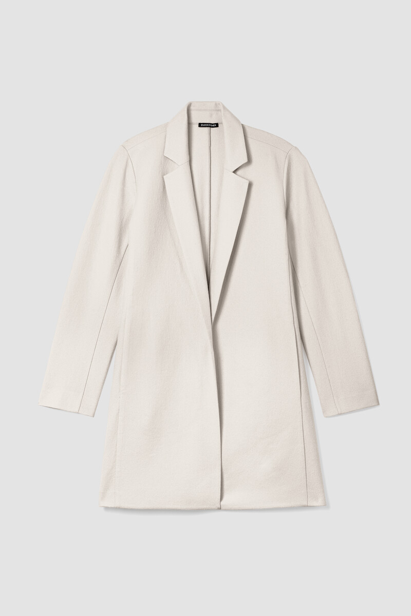 Felted Wool Jersey Long Blazer in Regenerative Wool Felted Wool Jersey Long Blazer in Regenerative Wool