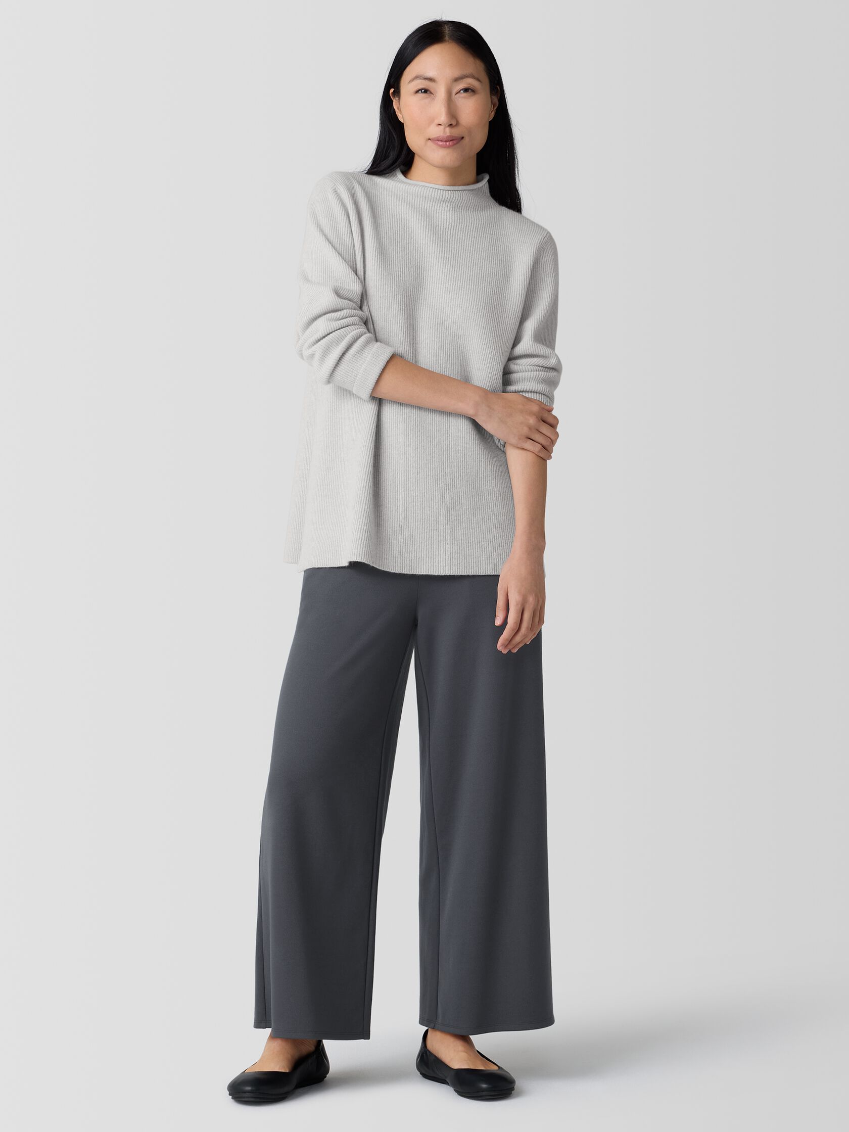 Lightweight Ponte Wide-Leg Pant