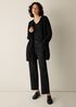 Fine Felted Wool Long Cardigan in Regenerative Wool