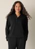 Waffle Cotton Blend Doubleknit Hooded Top