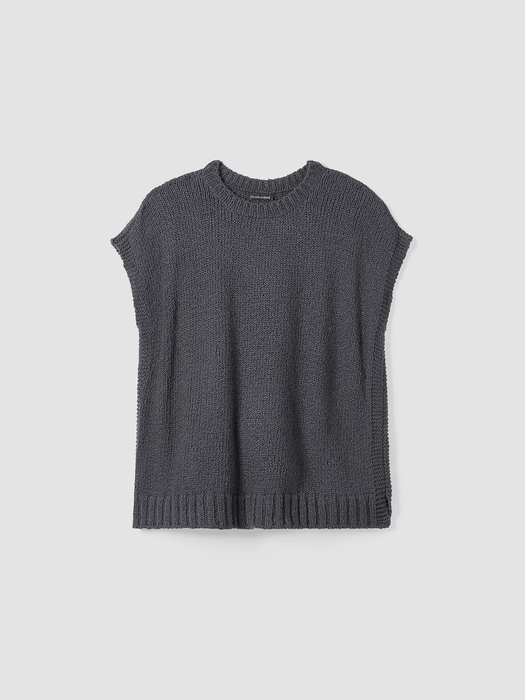 Peruvian Organic Cotton Crimp Crew Neck Top