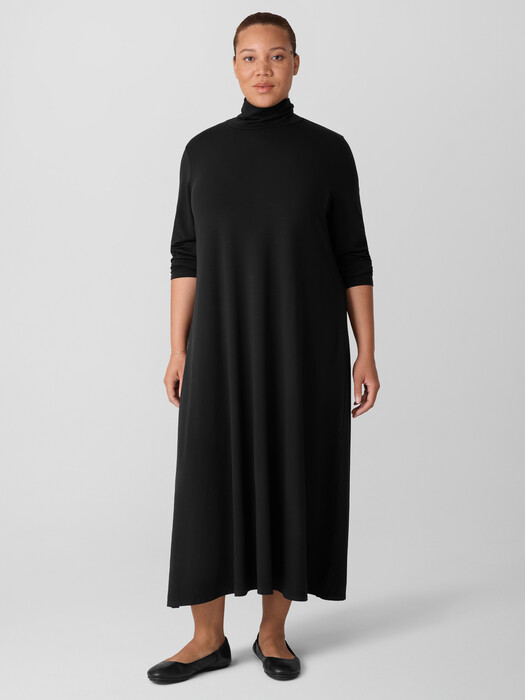 Stretch Jersey Knit Turtleneck Dress | EILEEN FISHER Stretch Jersey Knit Turtleneck Dress | EILEEN FISHER