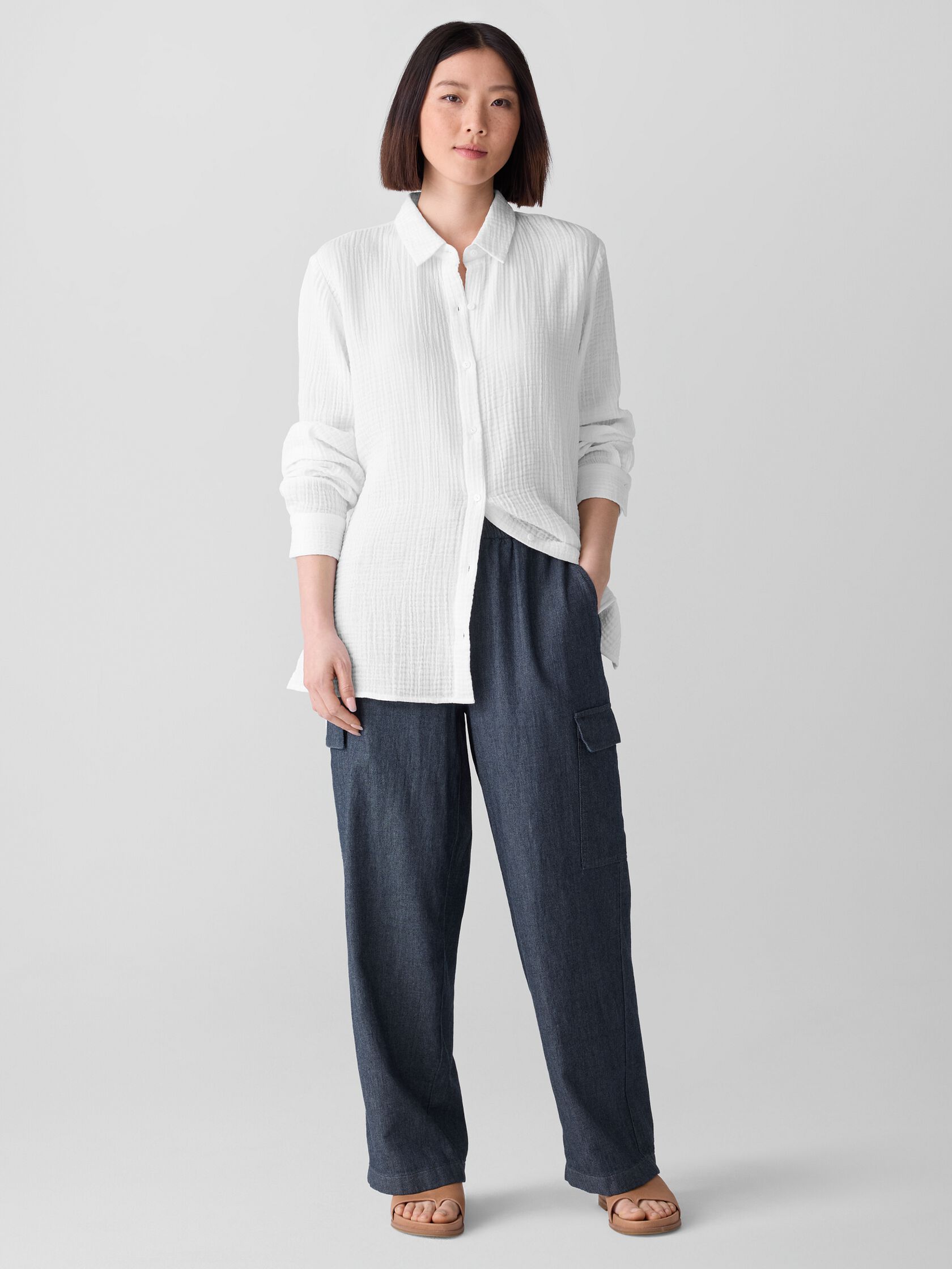 Airy Organic Cotton Twill Cargo Pant