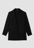 Stretch Wool Crepe Long Blazer