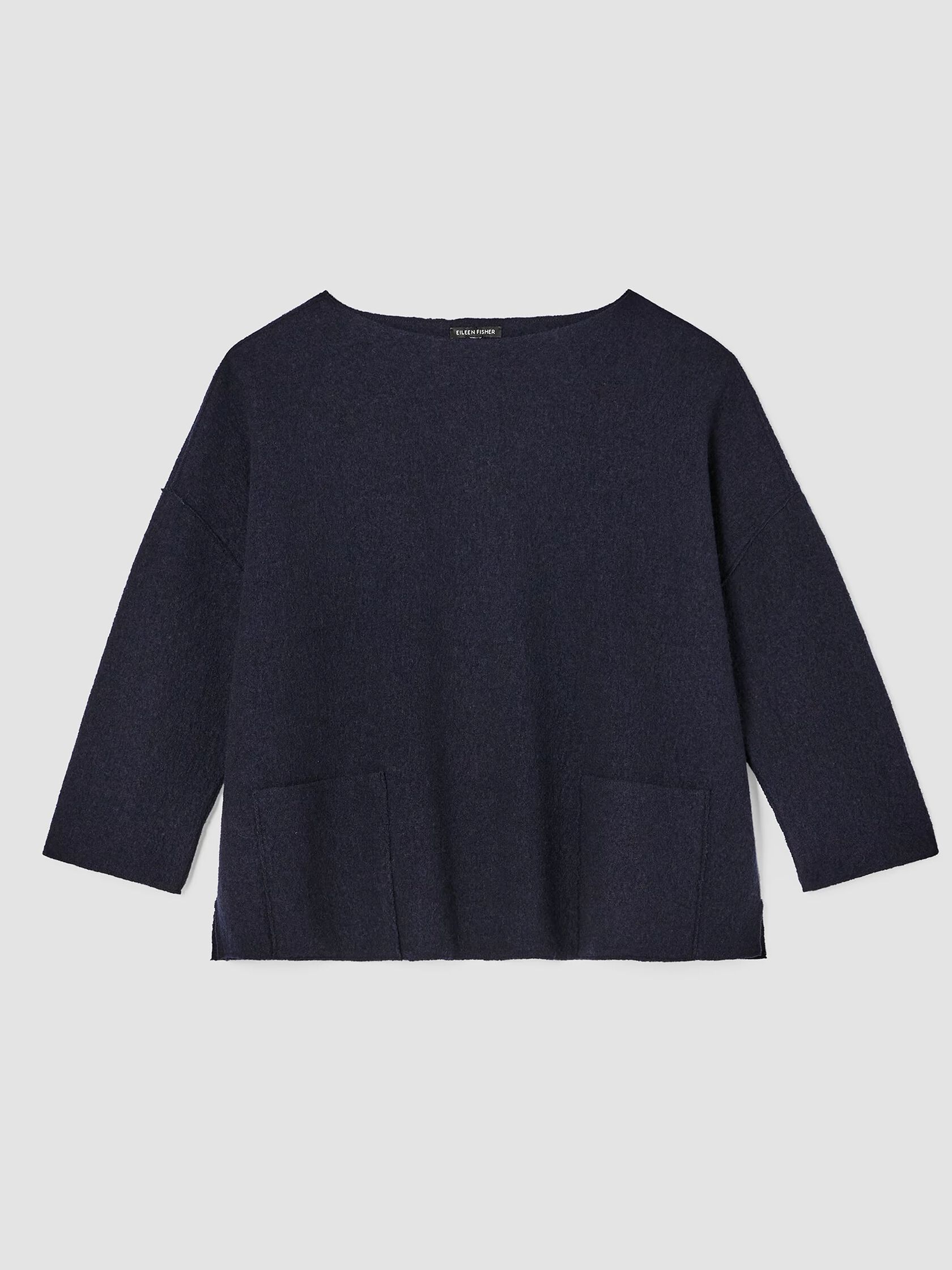 Lightweight Boiled Wool Bateau Neck Top in Regenerative Wool