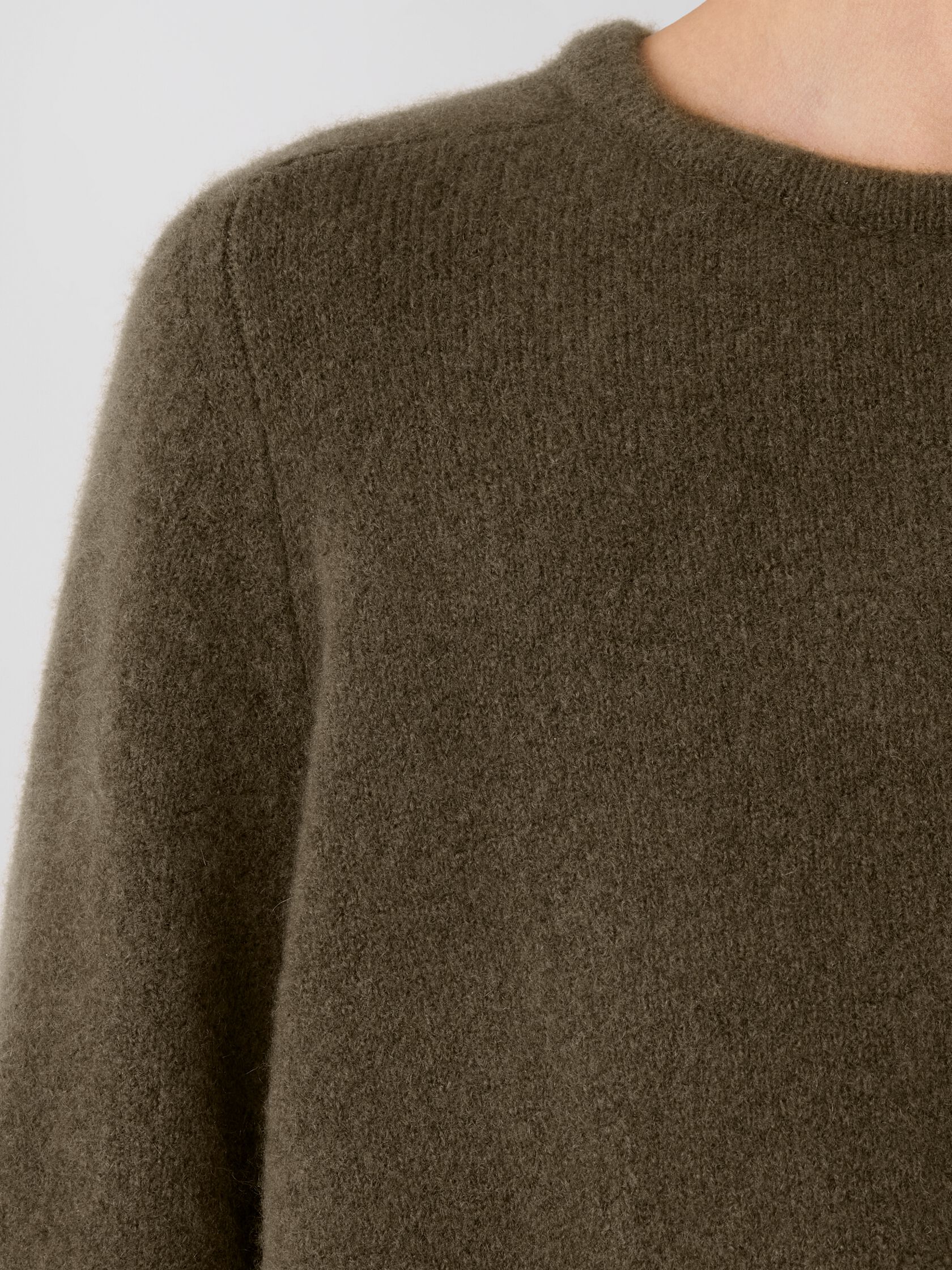 Cashmere Silk Boucle Bliss Crew Neck Long Top