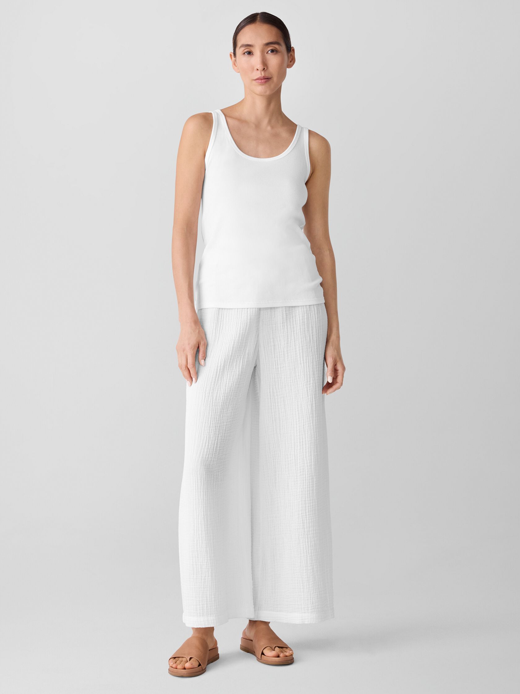 Organic Cotton Stretch Rib Slim Tank