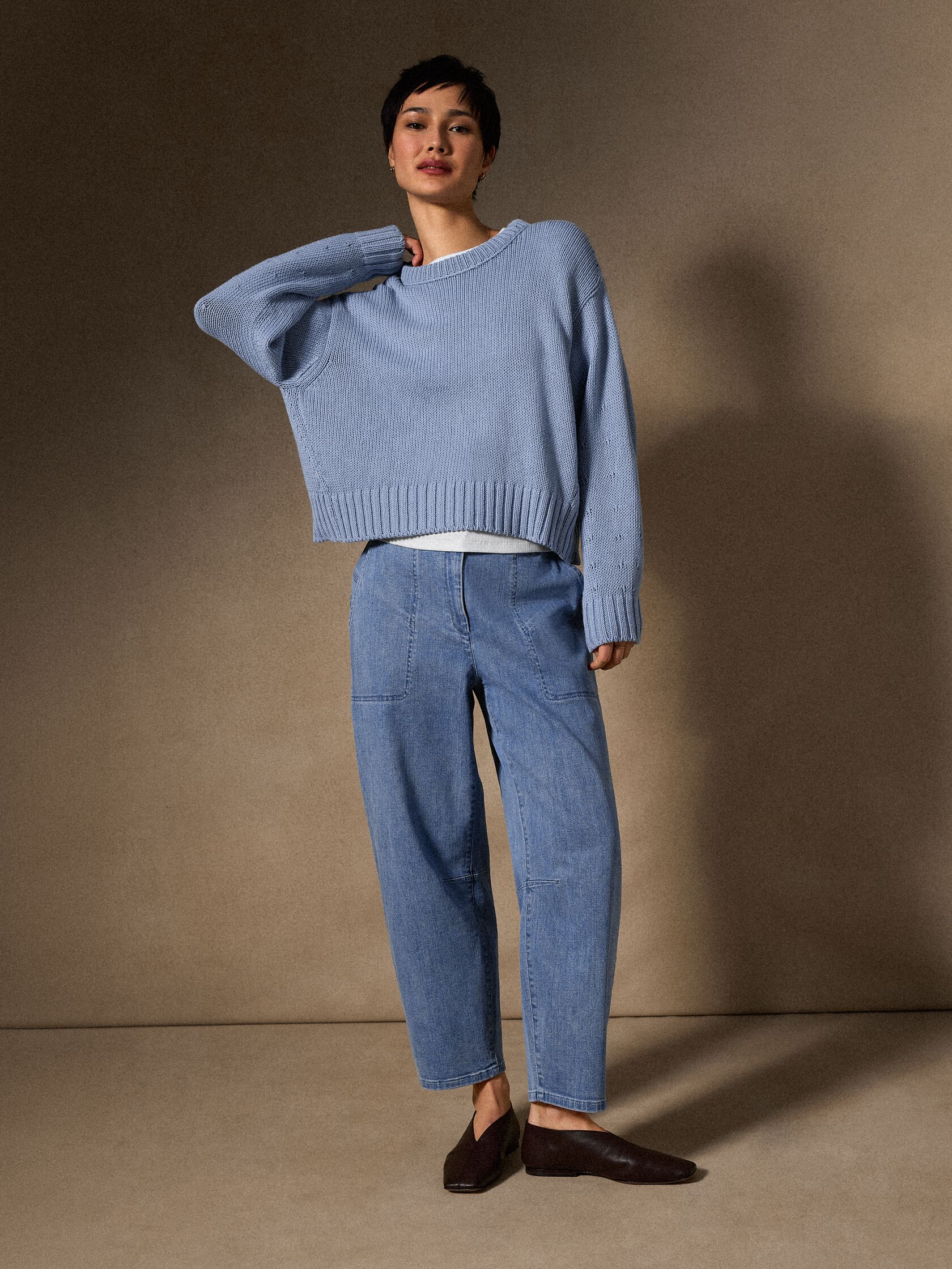 Cotton Stretch Denim Arch Pant