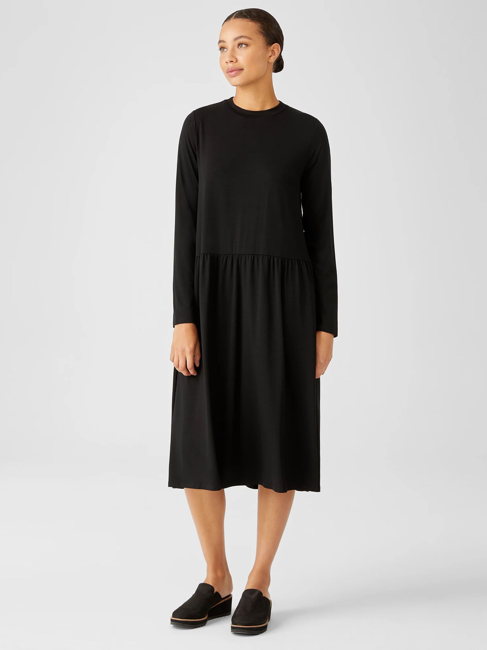 Fine Jersey Shirred Dress