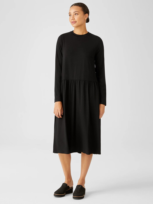 Fine Jersey Shirred Dress