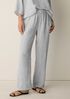Puckered Organic Linen Stripe Straight Pant