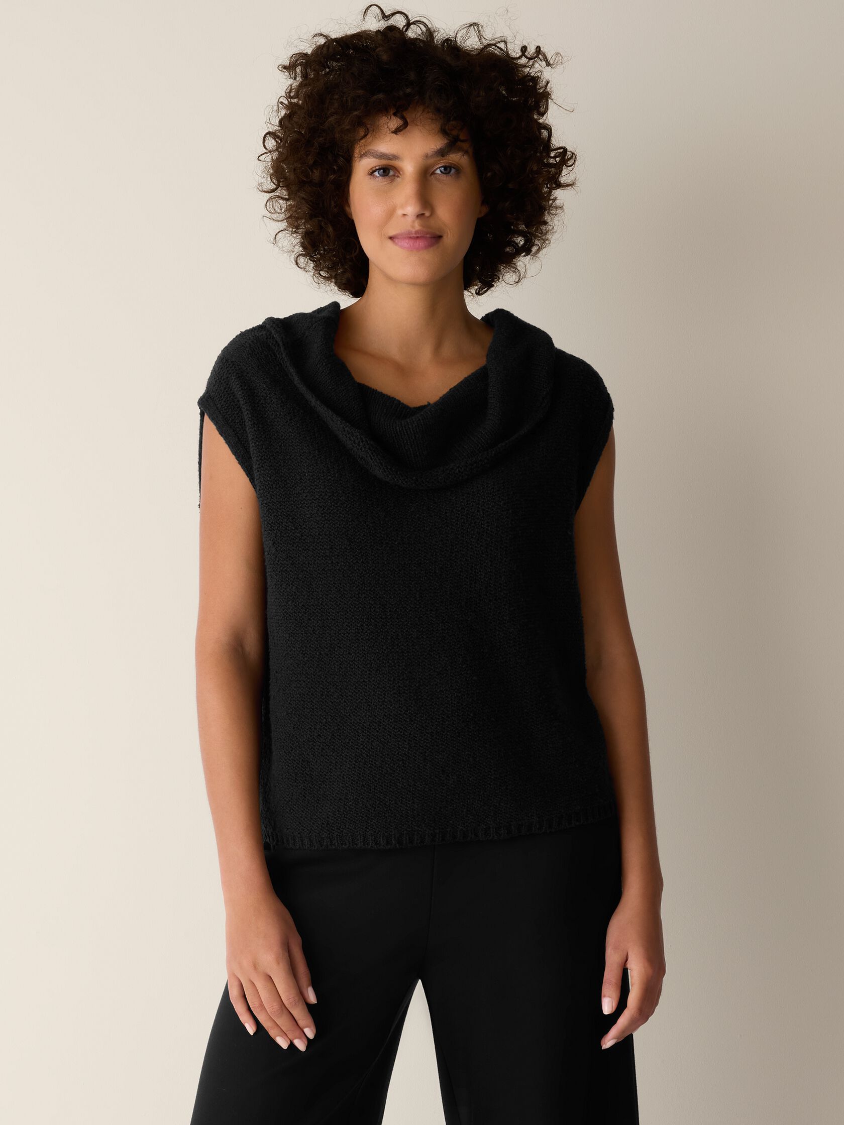 Peruvian Cotton Cloud Drape Neck Vest