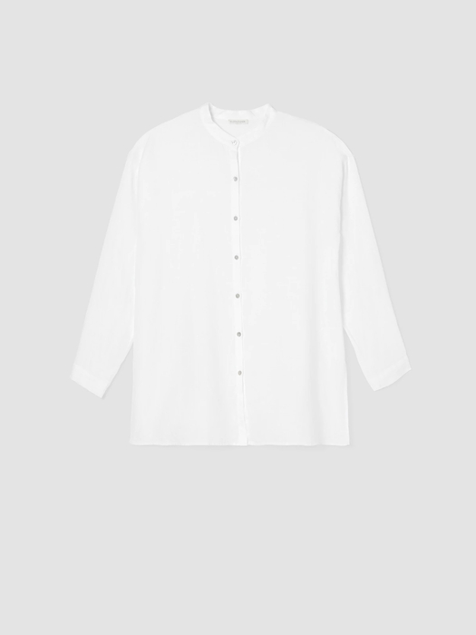 Organic Handkerchief Linen Mandarin Collar Shirt