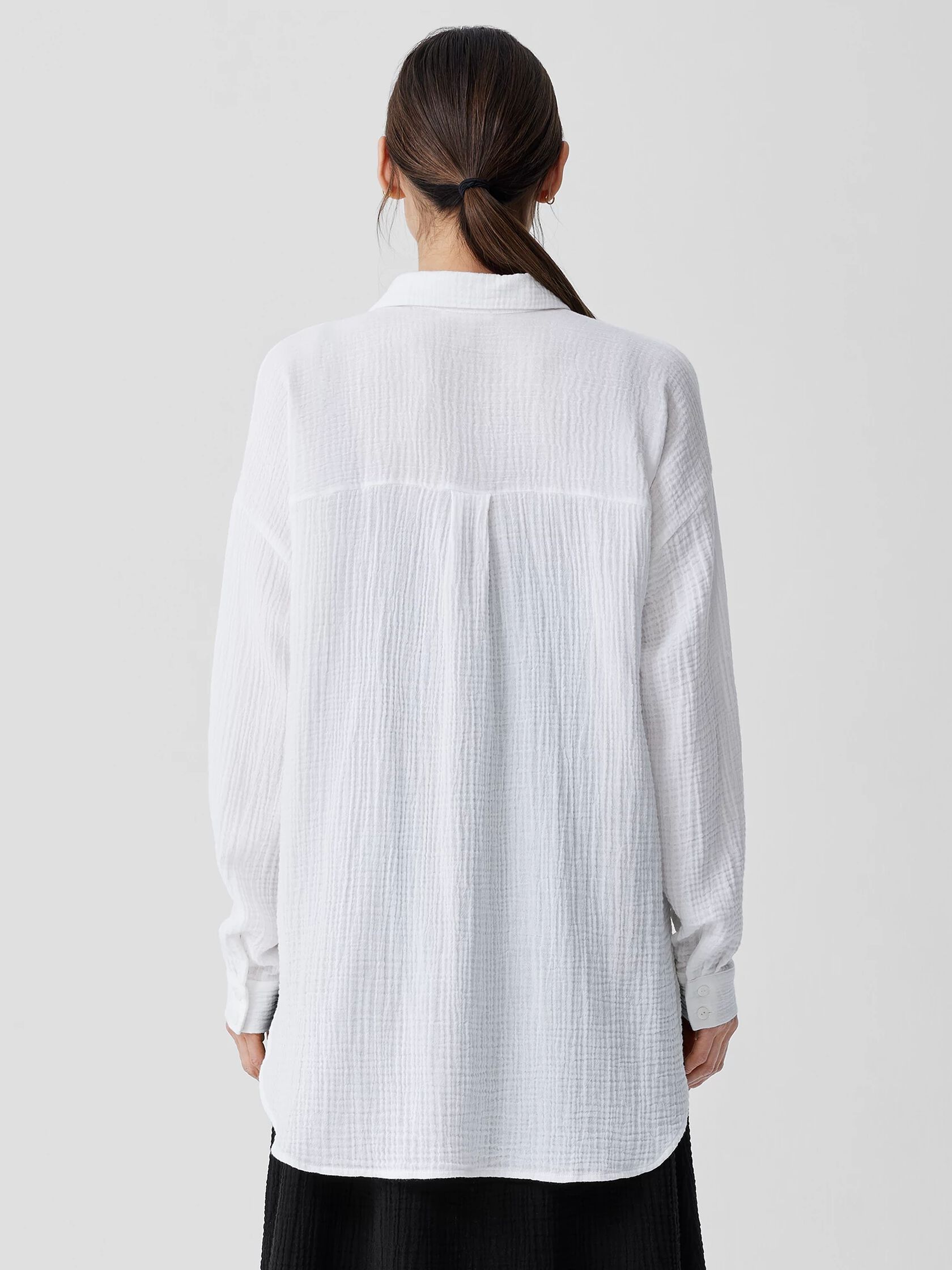 Organic Cotton Lofty Gauze Classic Collar Long Shirt