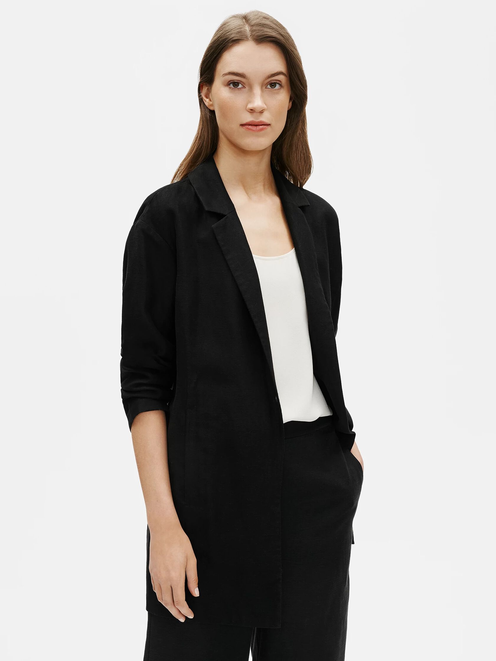 Tencel and Linen Slub Blend Blazer