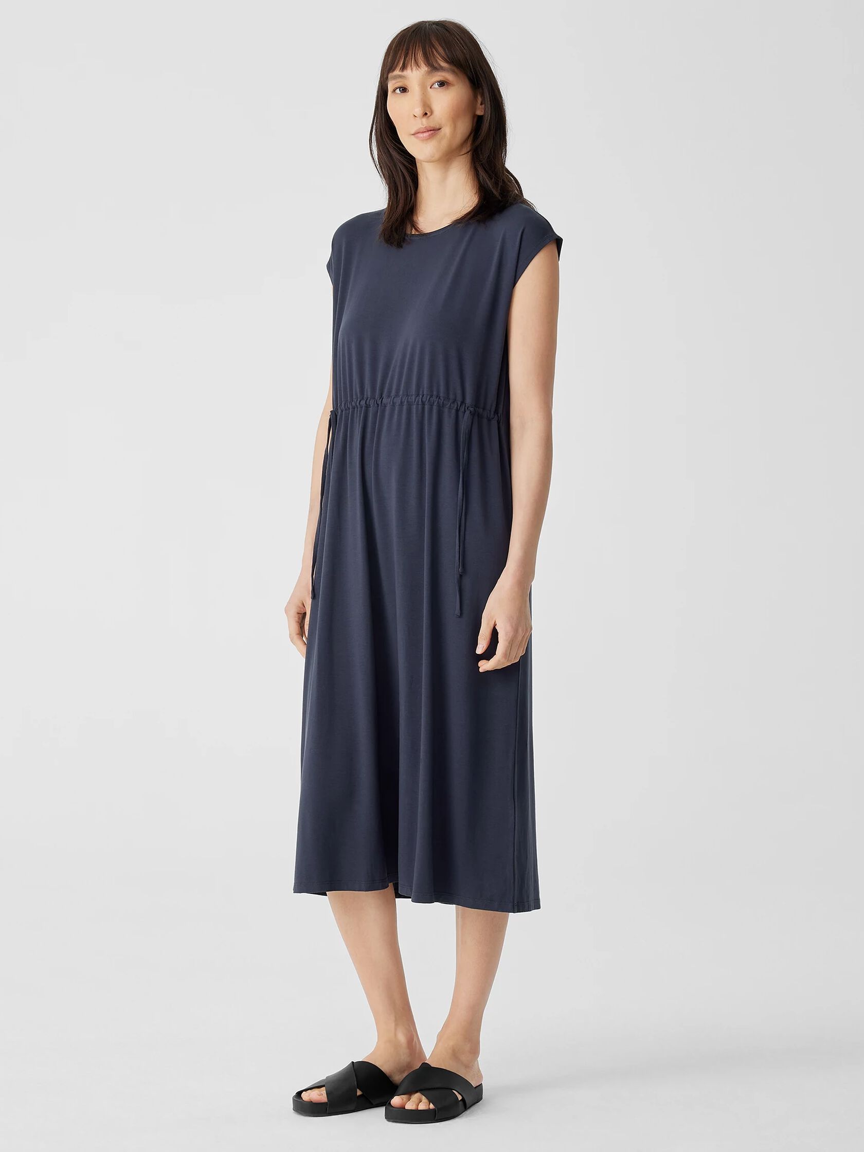 Fine Jersey Jewel Neck Dress