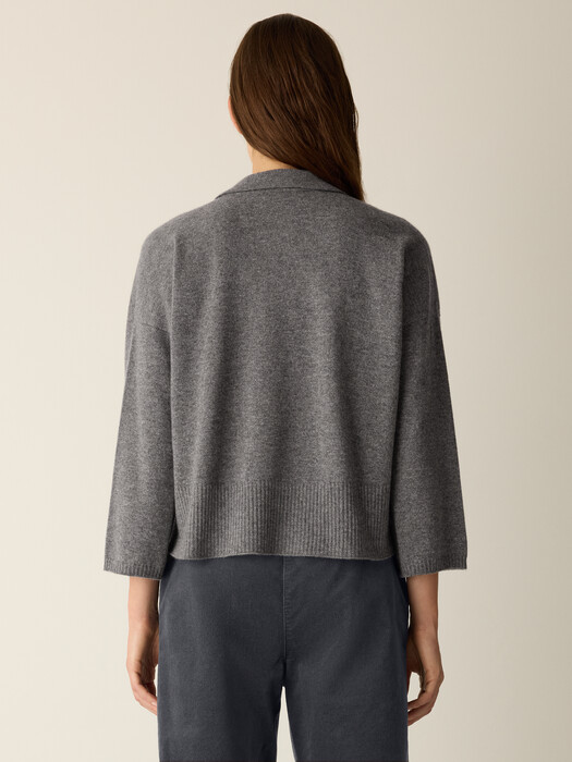 Italian Cashmere Split Neck Top