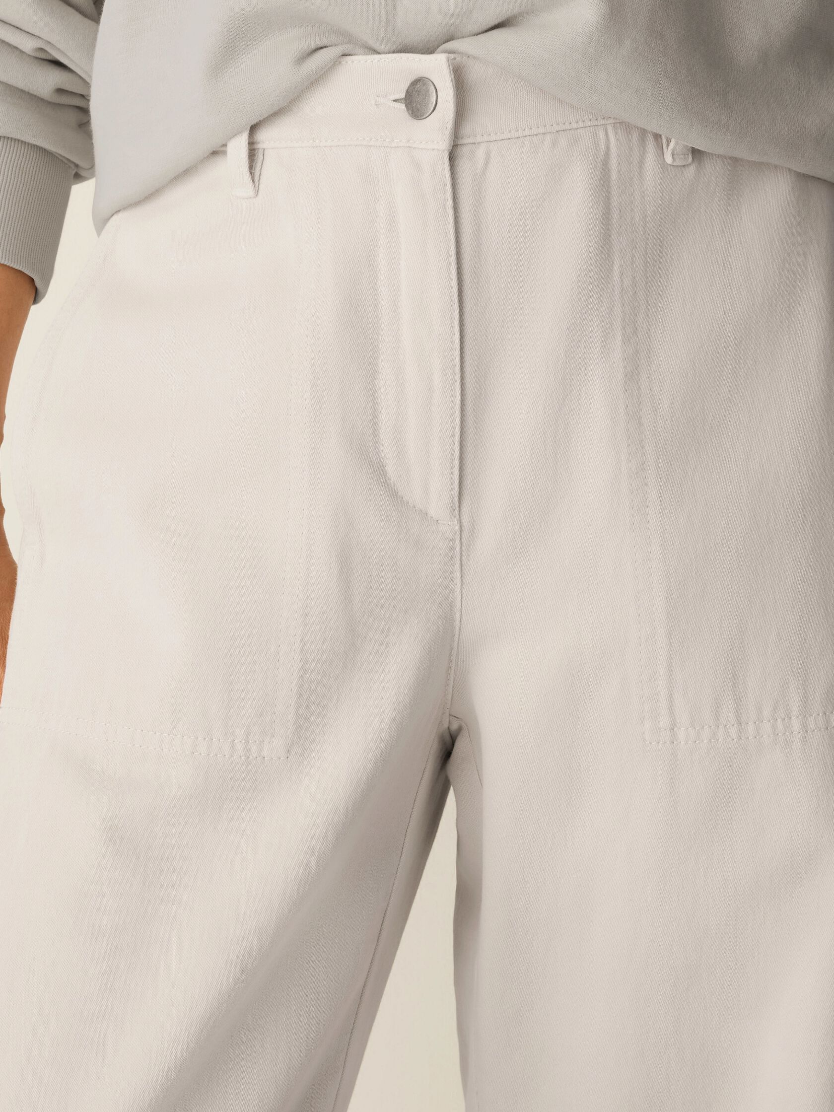 Garment-Dyed Utility Cotton Wide-Leg Pant