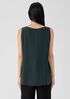 Silk Georgette Crepe Ballet Neck Tank