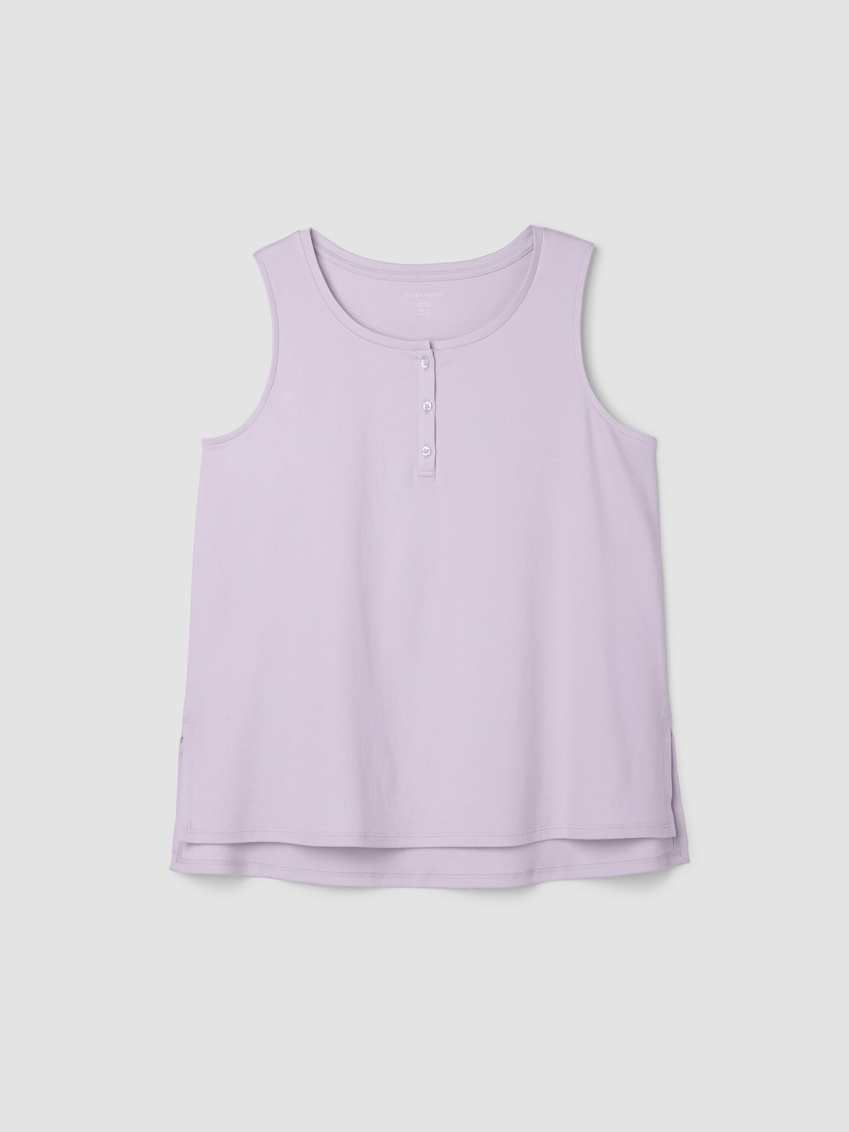 Organic Cotton Interlock Henley Sleep Tank