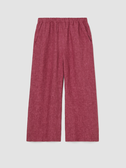 Washed Organic Linen Delave Wide-Leg Pant