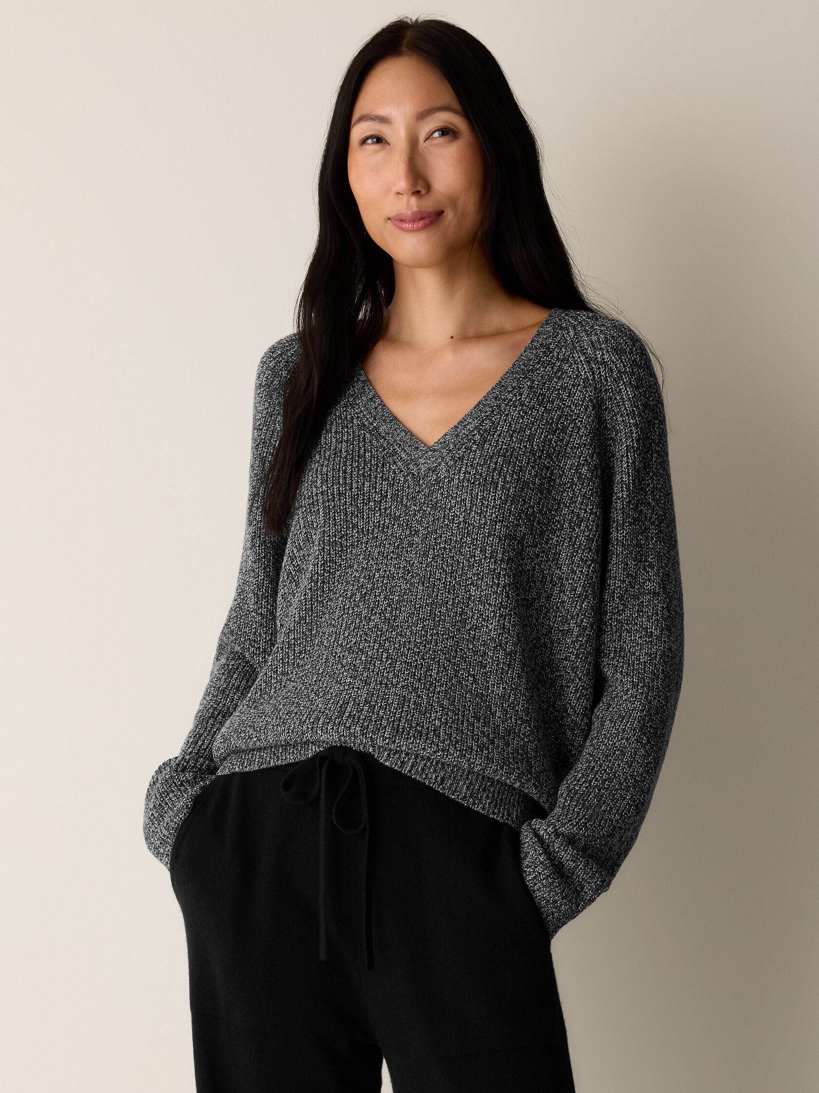 Peruvian Cotton Blend V-Neck Top