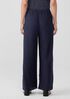 Woven Plissé Wide-Leg Pant