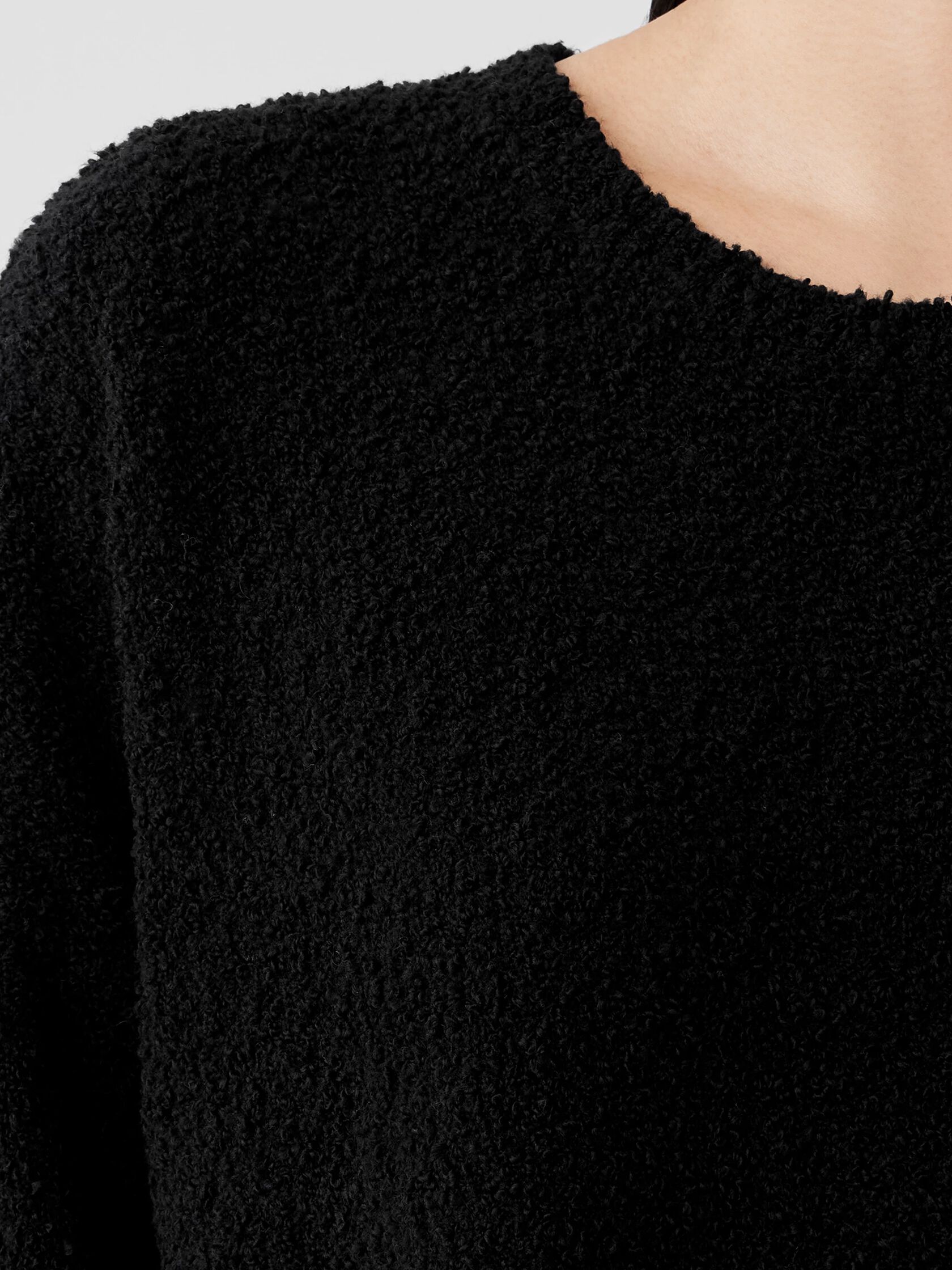 Cotton Boucle Crew Neck Top