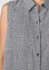 Puckered Organic Linen Sleeveless Shirt