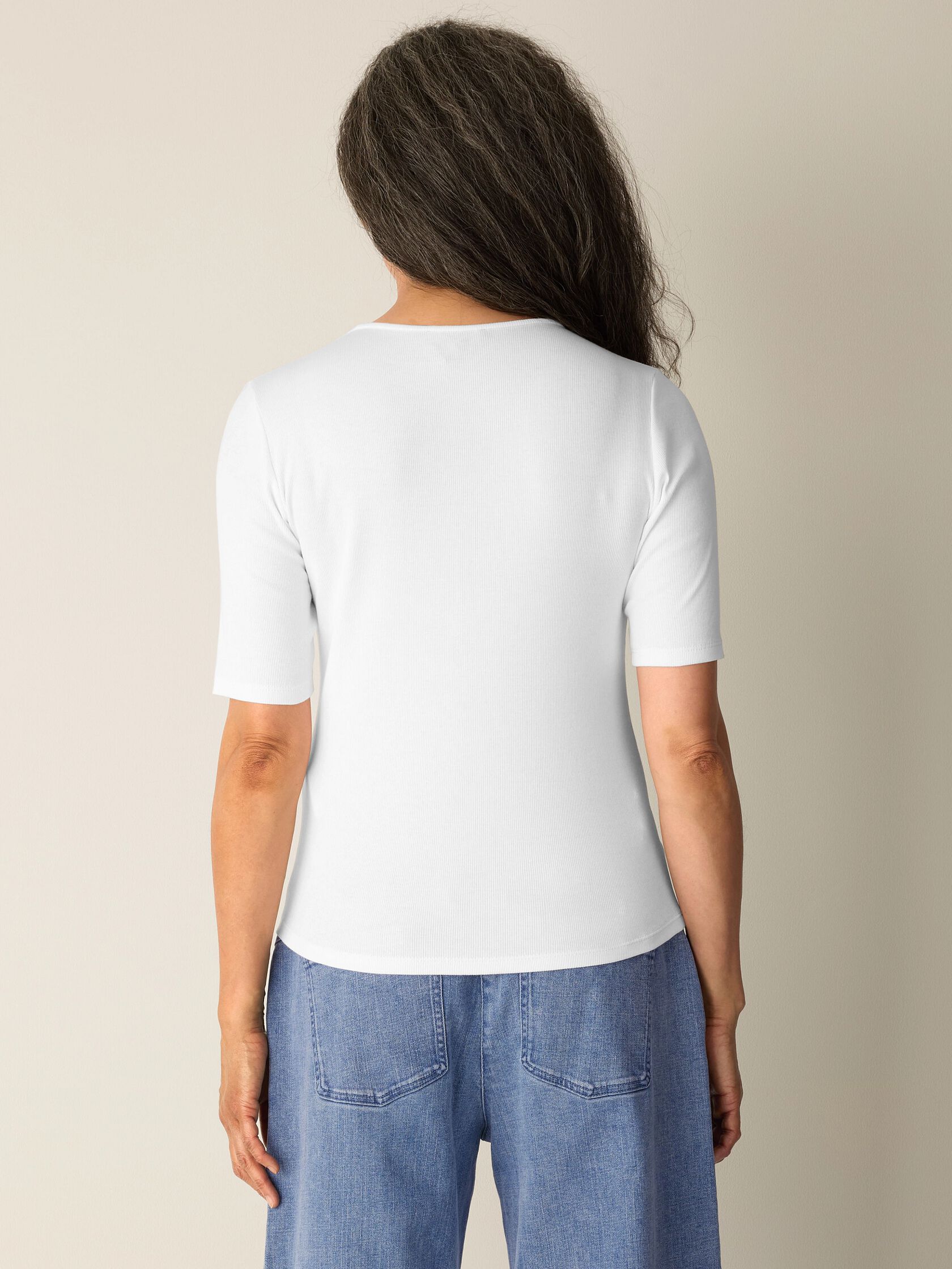 Organic Cotton Stretch Rib Crew Neck Tee