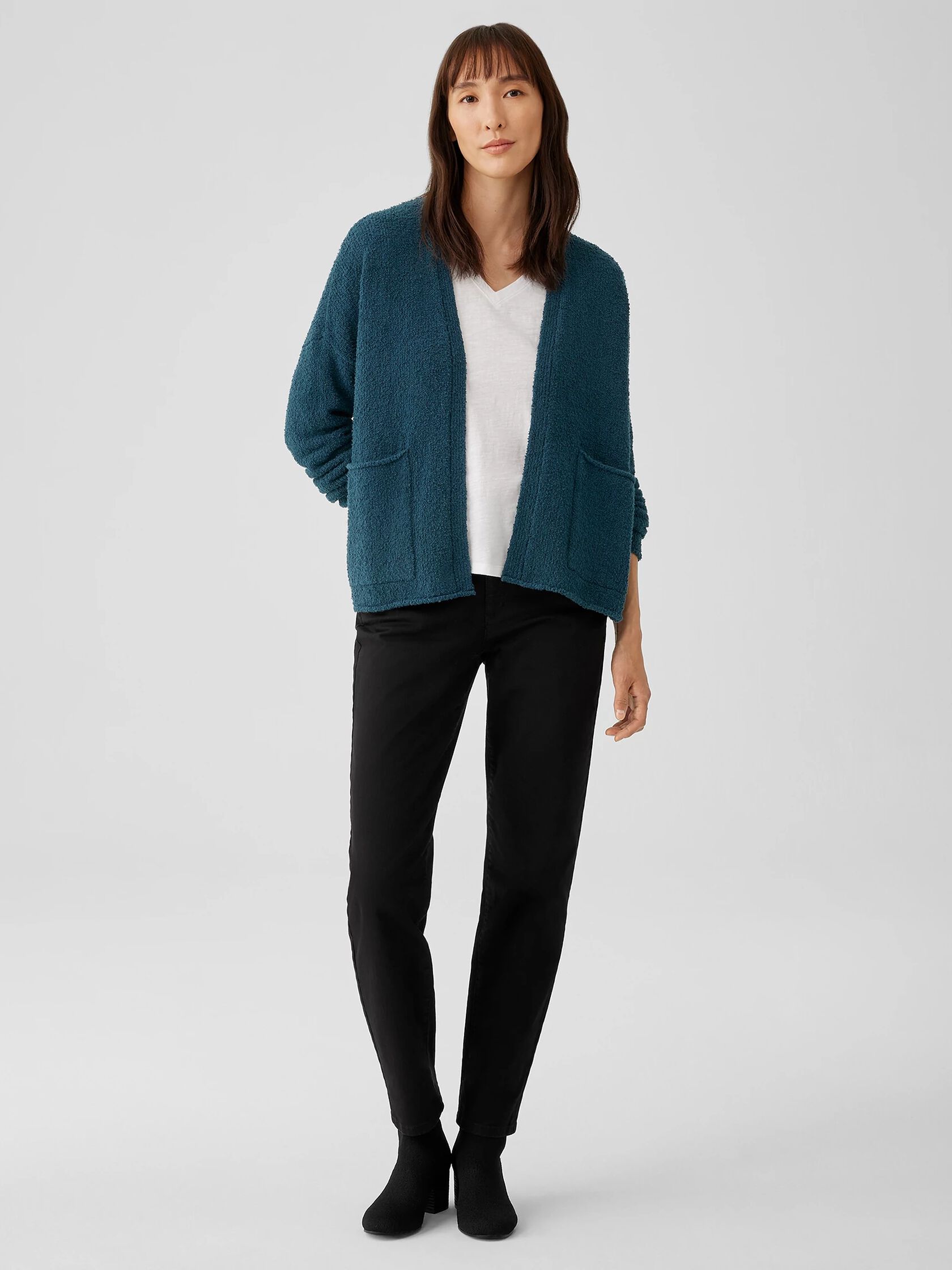 Cotton Fluff High Collar Cardigan