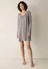 Organic Cotton Rib V-Neck Sleep Dress