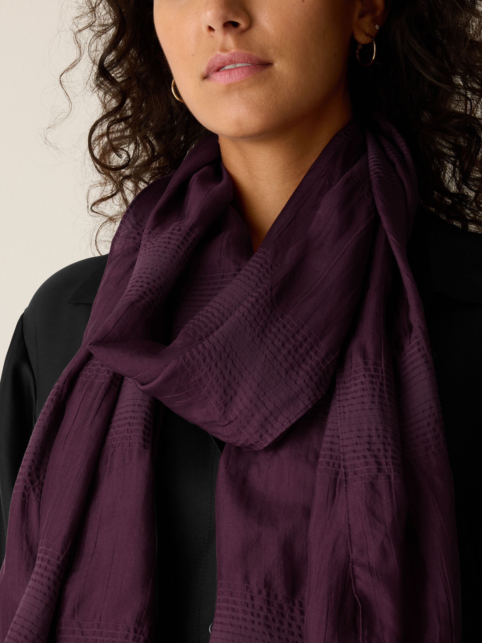 Silk Cotton Pucker Scarf